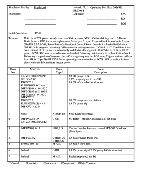 Final as Administered Scenarios for the Braidwood Initial Examination May Pbadupws Nrc  Form