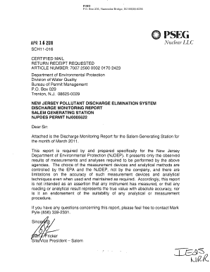 Discharge Monitoring Report for March NRC Pbadupws Nrc  Form