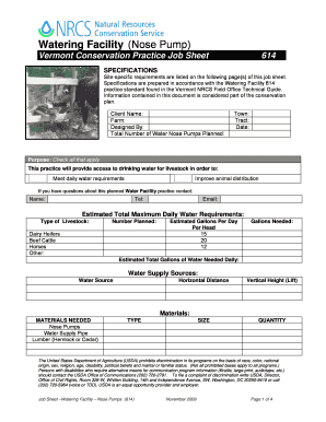 Watering Facility Nose Pump Field Office Technical Guide  Form