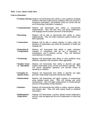 Title Crazy About Candy Bars Link to Outcomes Problem Solving  Form