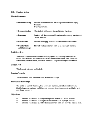 Title Fraction Action Link to Outcomes ! Problem Solving Students  Form