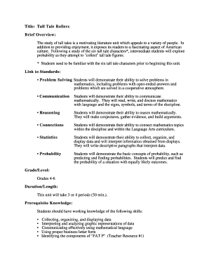 Title Tall Tale Rollers Brief Overview the Study of Tall Tales is a Nsa  Form