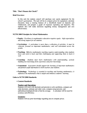 Title Don &#039;t Bounce the Check! Brief Overview in This Unit the Nsa  Form