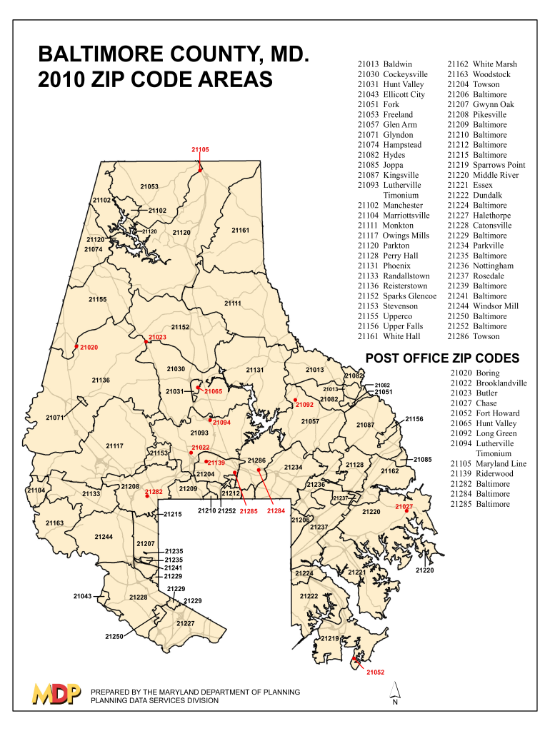 Zip Code Map Baltimore County  Form