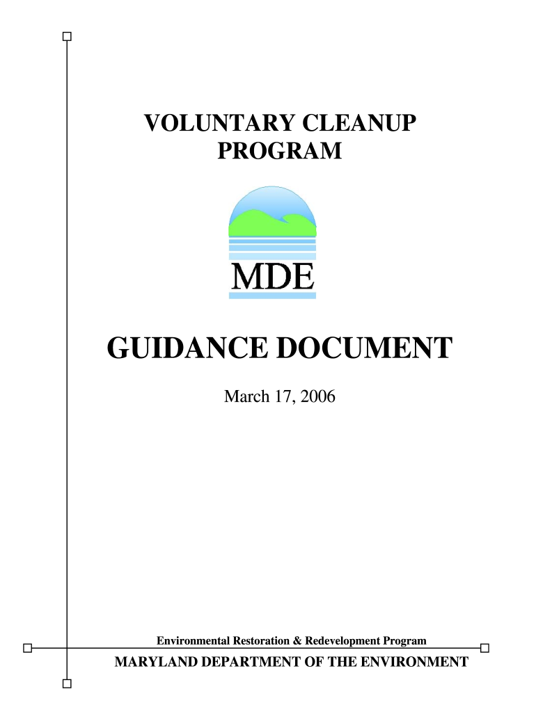 Mde Vcp Guidance Document Form