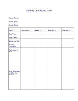 Security Drill Record Form