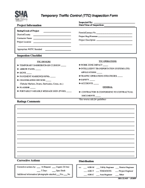 Temporary Traffic Control Inspection Form PDF