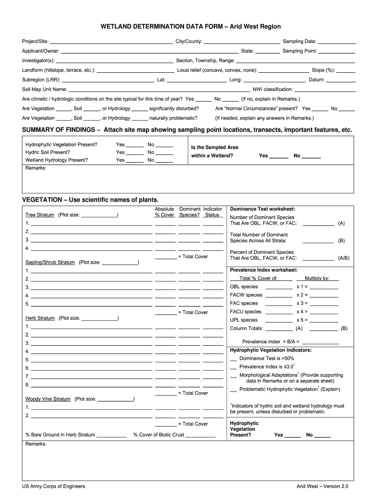 Wetland Determination  Form