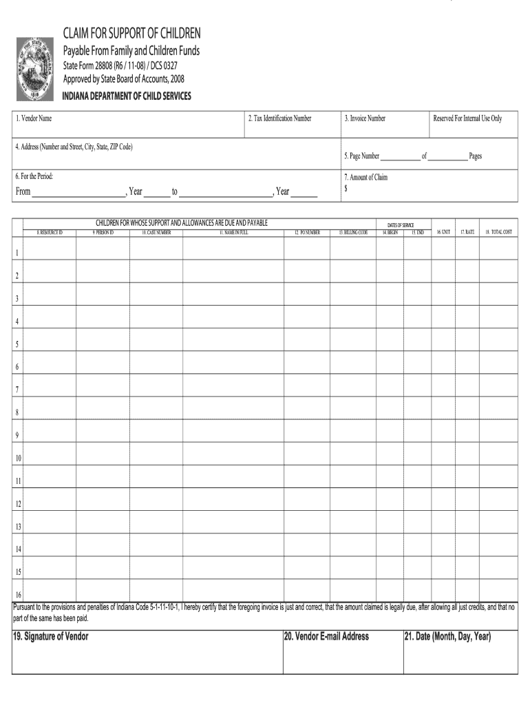  State of Indiana Form 28808 2008