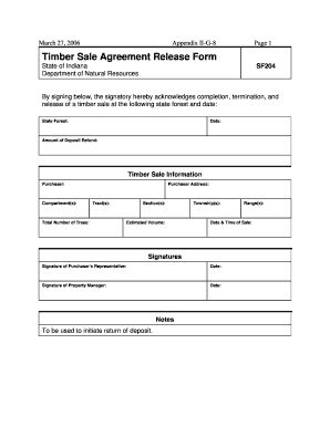 Printable Timber Contract  Form