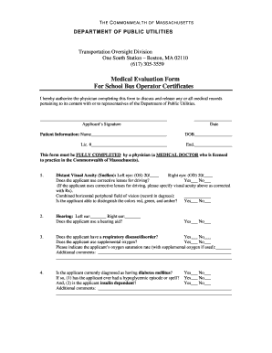 Mass Rmv Medical Evaluation Form