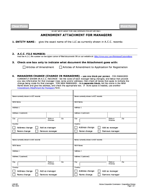  Arizona Corporations Division Form L043 2010