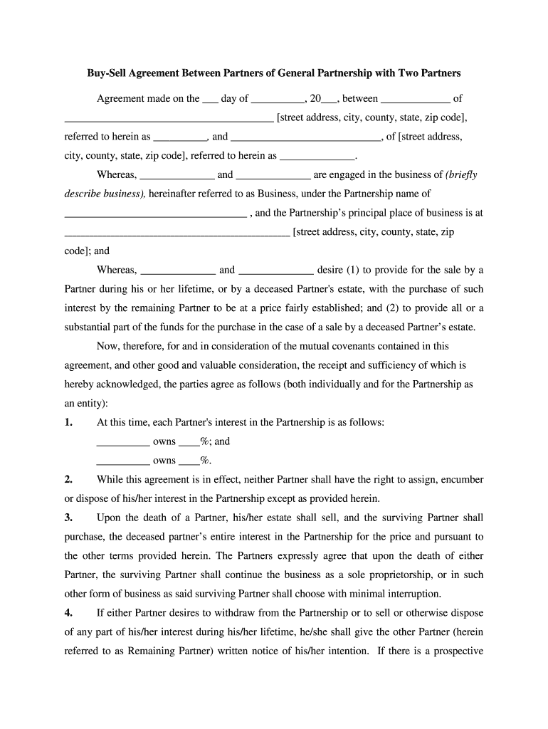 Buy Sell Agreement Template from www.signnow.com