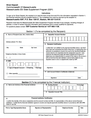 Comm of Mass Deposit  Form