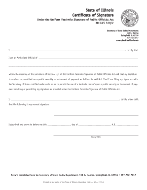 Get and Sign Illinois Certificate Oath  Form