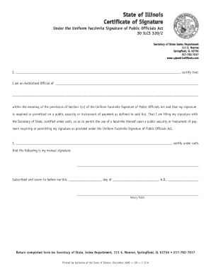 Illinois Certificate Oath  Form