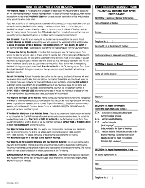 Masshealth Fair Hearing Request Form