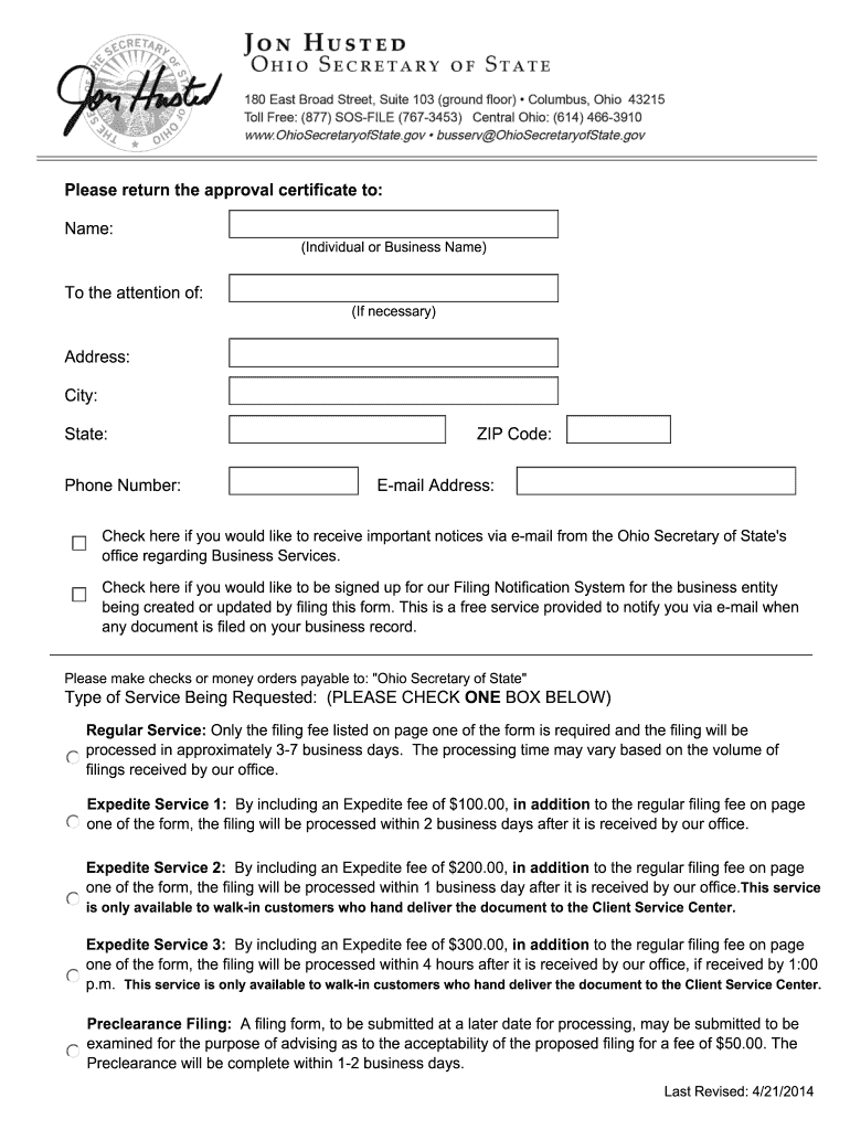 Ohiobusinesscentral Com Form 525b