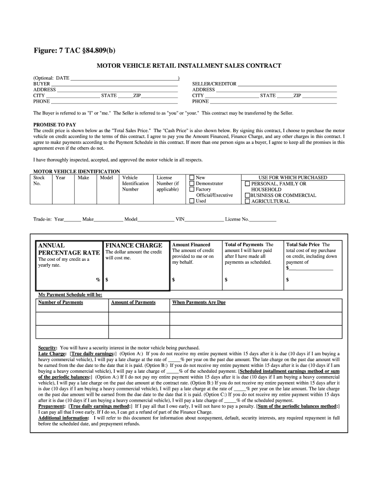 Car Installment Payment Contract Template  Form