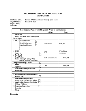 Routing Slip Sample  Form