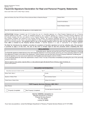 Michigan Signature Declaration 3980 Form