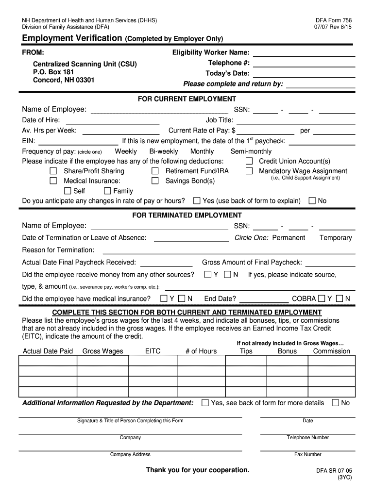 Employment Verification Form