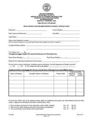 Healthstatetnreinstatement Form