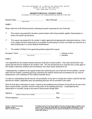 Bed Rail Consent Form Georgia