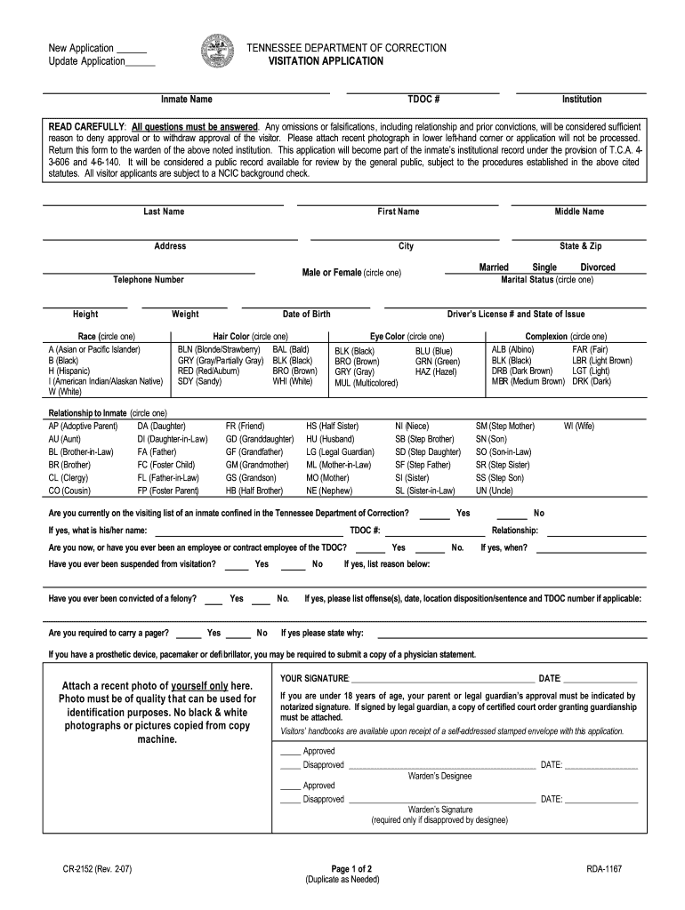  Tdoc Visitation Form 2007-2023