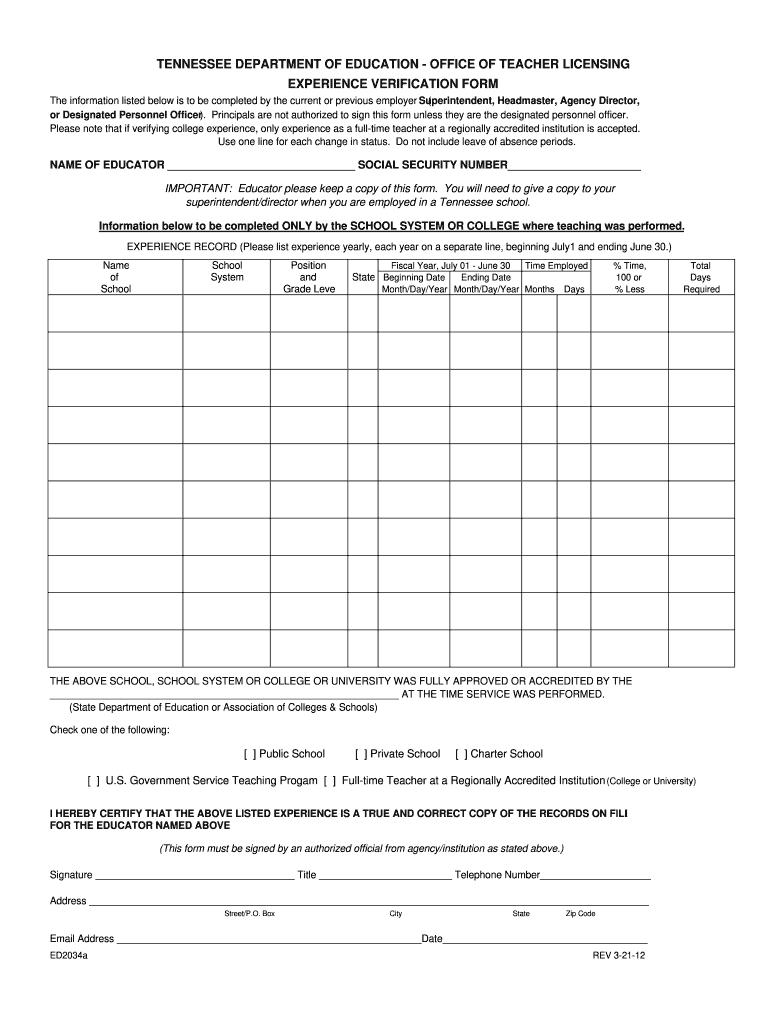  Tennessee Dental License Verification  Form 2012