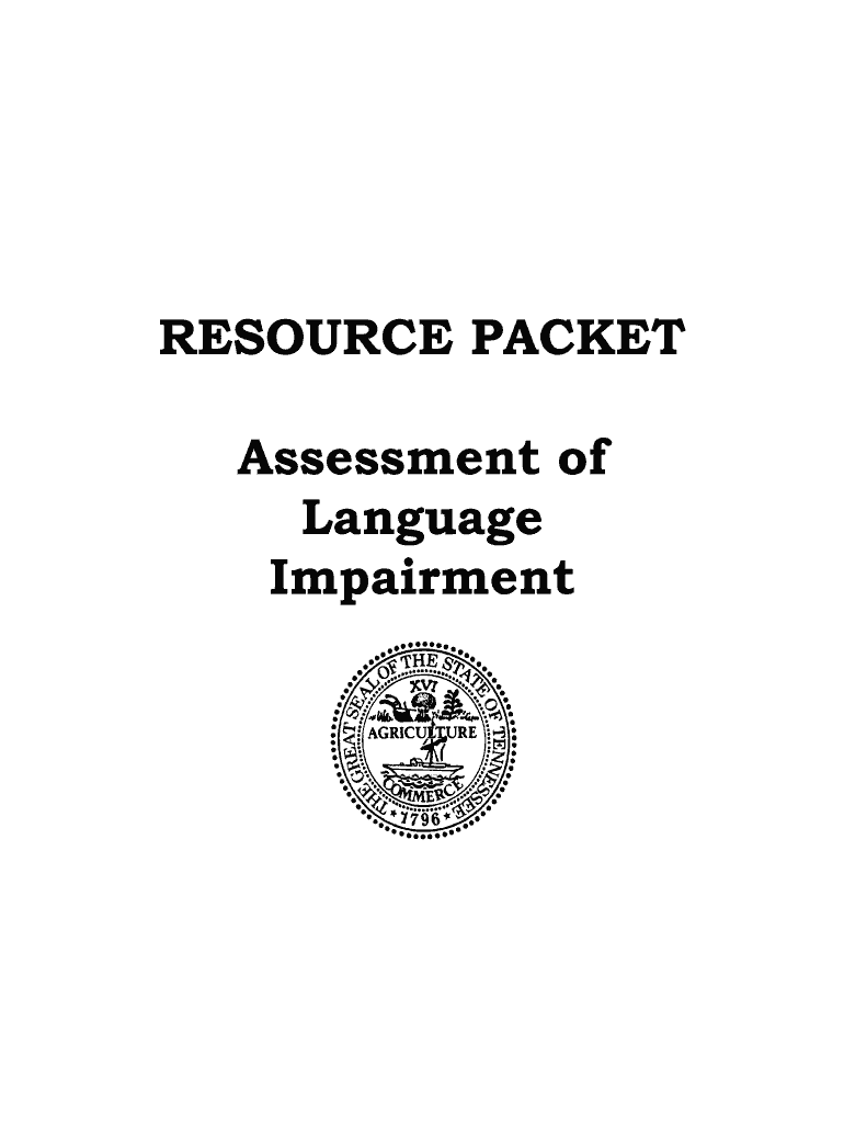 Get and Sign Tn Speech Language Resource Packet 2009-2022 Form