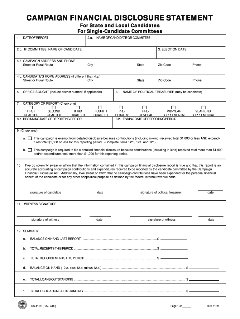 Ss1109 Fillable  Form