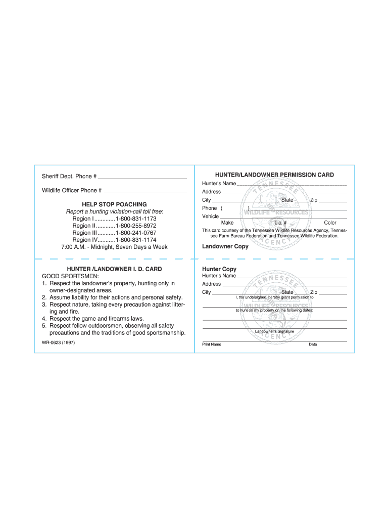  Private Land Permission Hunting Form 1997-2024