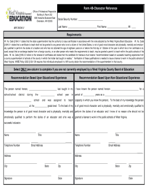 Character Reference Form