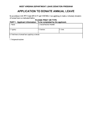 Leave Donation Form Wvde State Wv