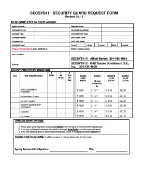 Request Forproposal Security Guard Services Standard Contract  Form