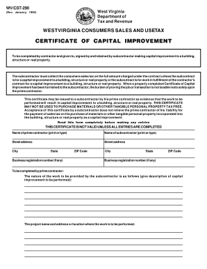 Capital Improvement Form Fillable