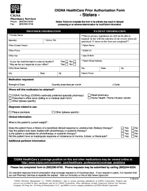 Cigna Prior Authorization Form