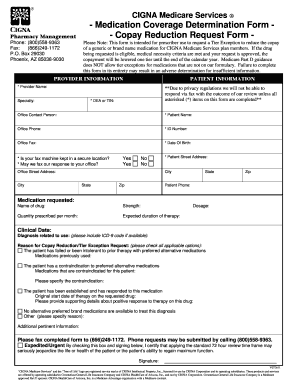 Cigna Tier Exception Form