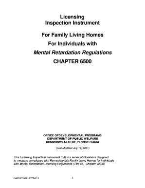 6500 Licensing Instrument Scoresheet  Form