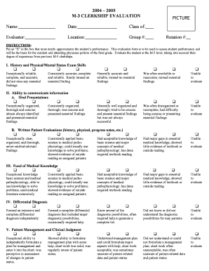 Medical Student Evaluation Form