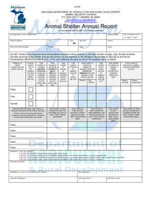 Michigan Annual Shelter Report Michigan  Form
