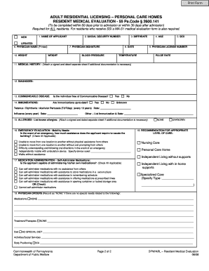Medical Evaluation Form