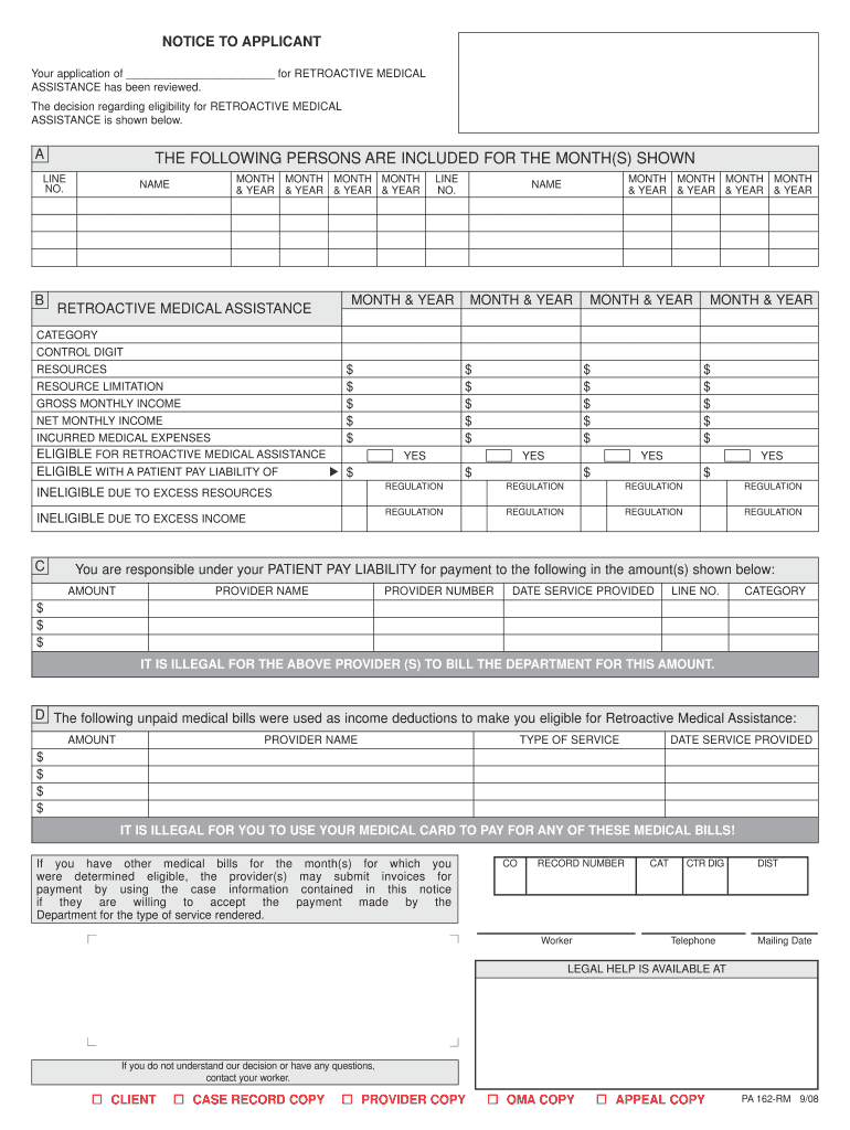 Pa 162 Form