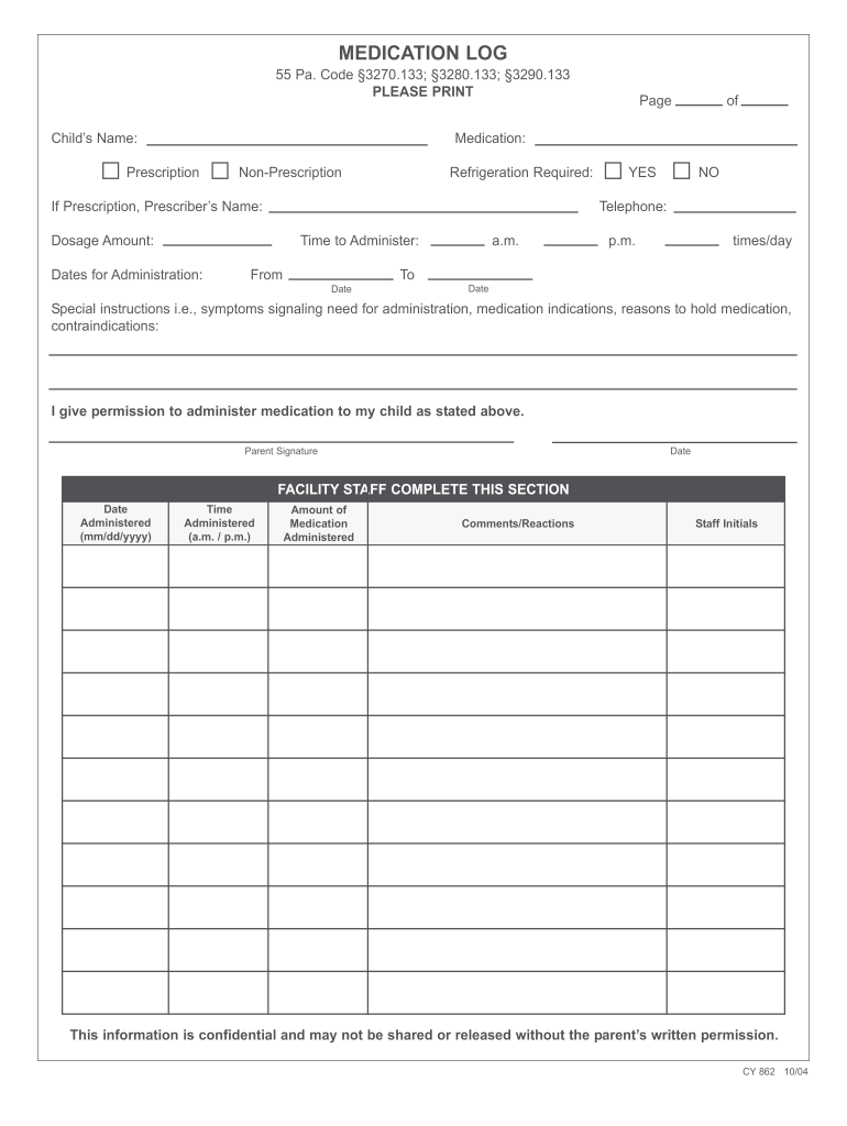 Health Sustaining Medication Form Pa