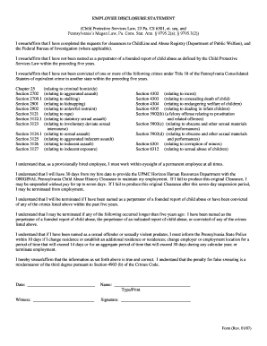 Act 73 Fbi Clearance Pa  Form