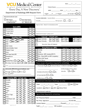 Mri Requisition Form