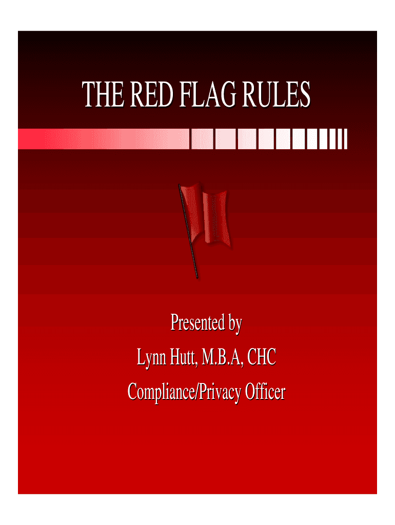 Red Flag Regulations the University of Toledo Utoledo  Form