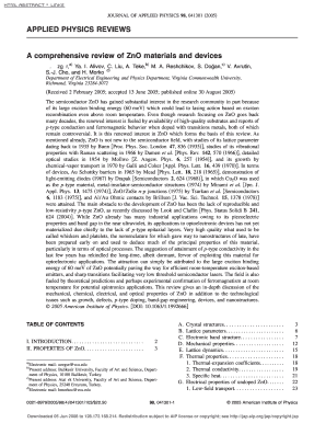 A Comprehensive Review of ZnO Materials and Devices Core  Form