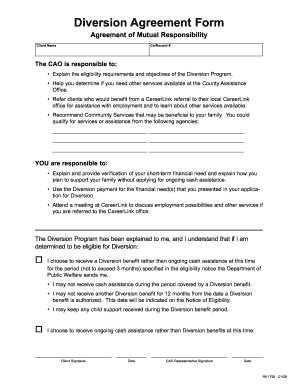  Diversion Agreement Form Pa 1793 2008